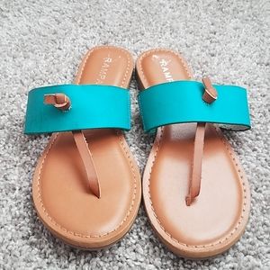 Brand new blue and brown sandals